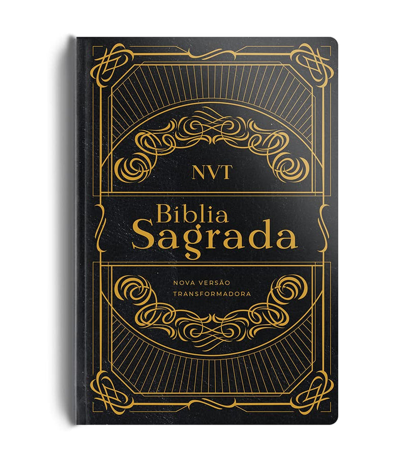 BÍBLIA SAGRADA NVT - PRETA E DOURADO